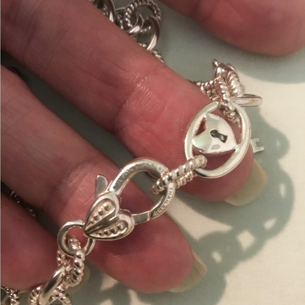 Vintage Judith Ripka Sterling Silver Key To My Heart Diamonique Necklace - Picture 3 of 12